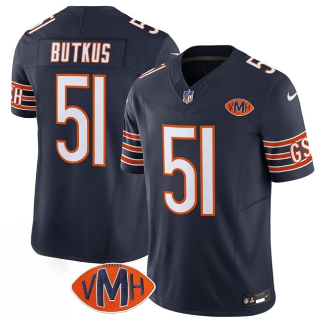 Men's Navy Chicago Bears #51 Dick Butkus 2025 F.U.S.E. With VMH Patch Vapor Untouchable Limited Stitched Football Jersey